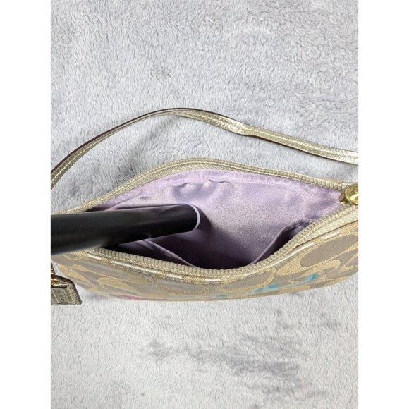 Coach Est 1941 Wristlet Wallet Purse Canvas Classic Signature Wrist Strap Y2K - Picture 9 of 16